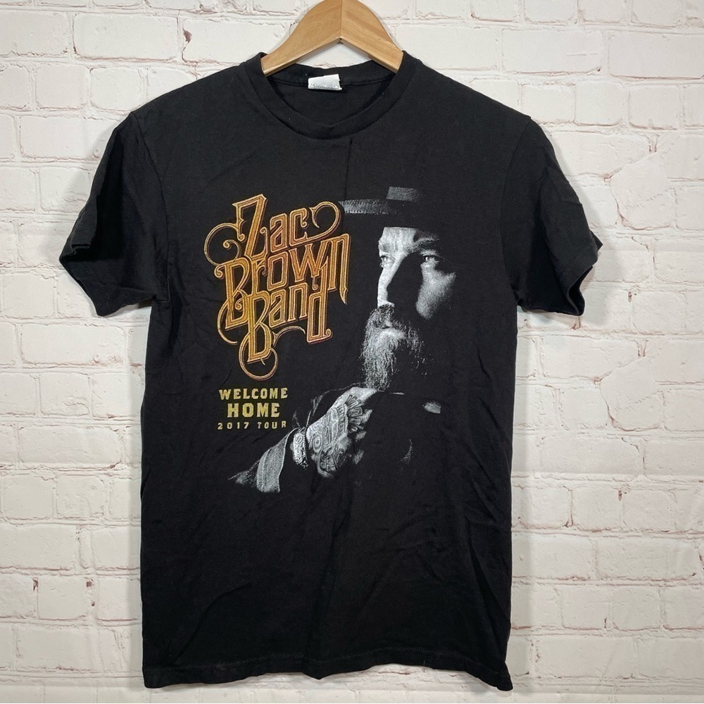 Zac Brown Band Concert T-Shirt Mens Small Black 2017 Welcome Home Tour Tee
